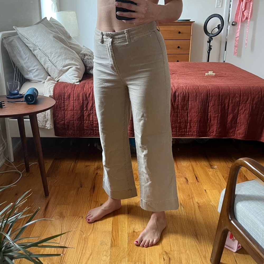 High Rise Wide-Leg Crop Pants
